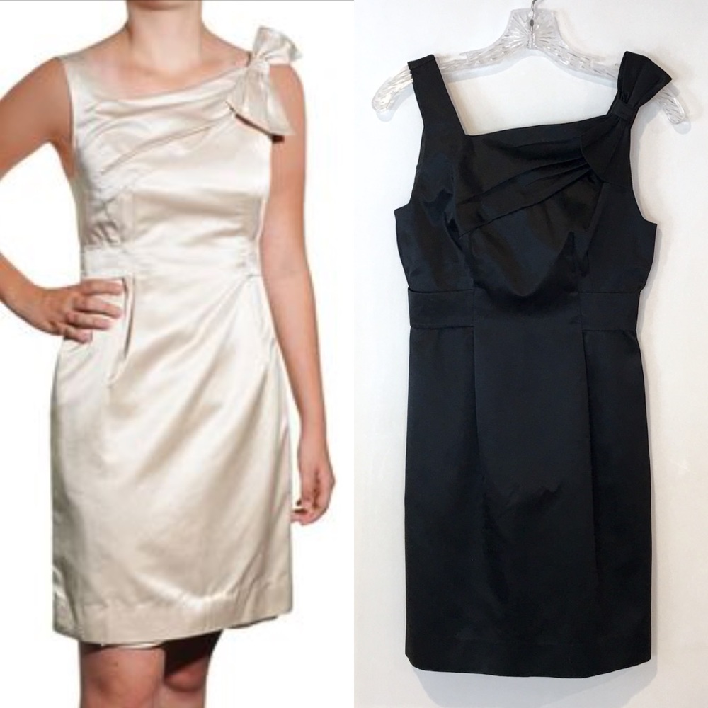 Yoana Baraschi | black satin bow cocktail dress 2